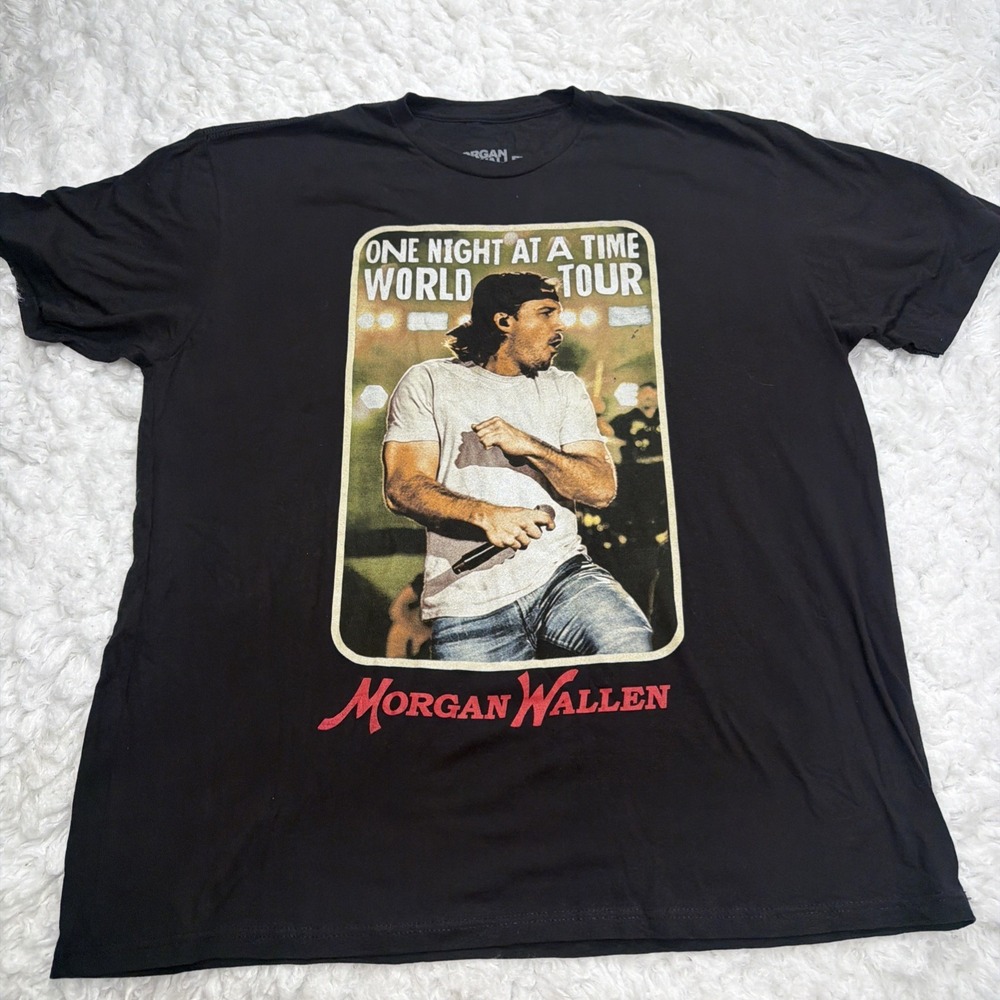 Morgan Wallen Shirt 2XL Black One Night At Time World Tour Concert Tee OFFICIAL